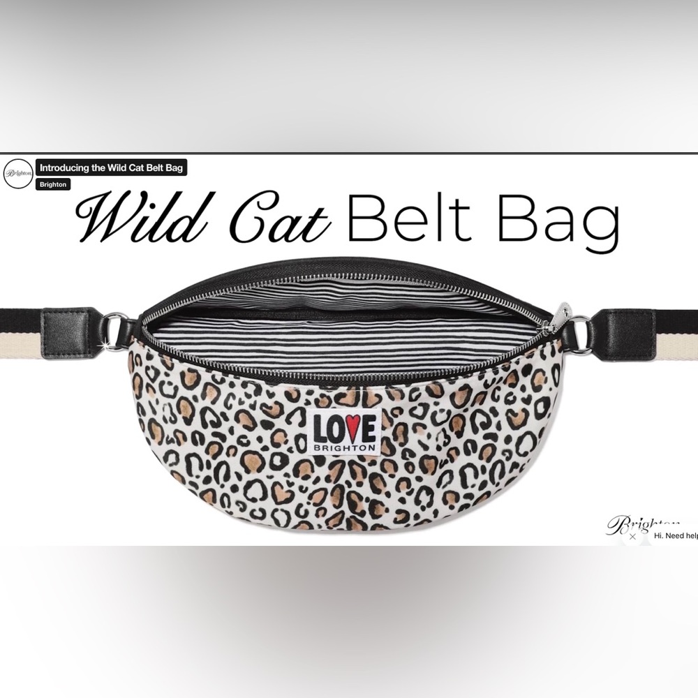 NWOT Designer Brighton Wild Cat Belt Bag